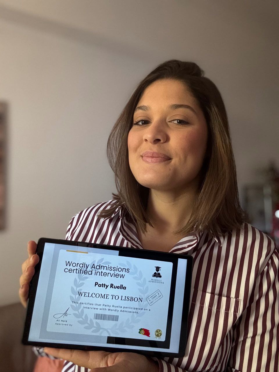 Patty Ruella — Wordly Admissions certified interview, Lisbon