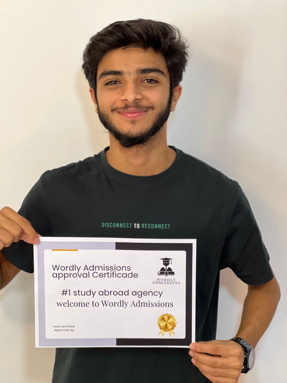 Wordly Admissions approval certificate — #1 study abroad agency
